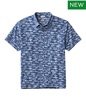 Men's Lakewashed Performance Shirts, Button-Front Shirt, Short-Sleeve, Print