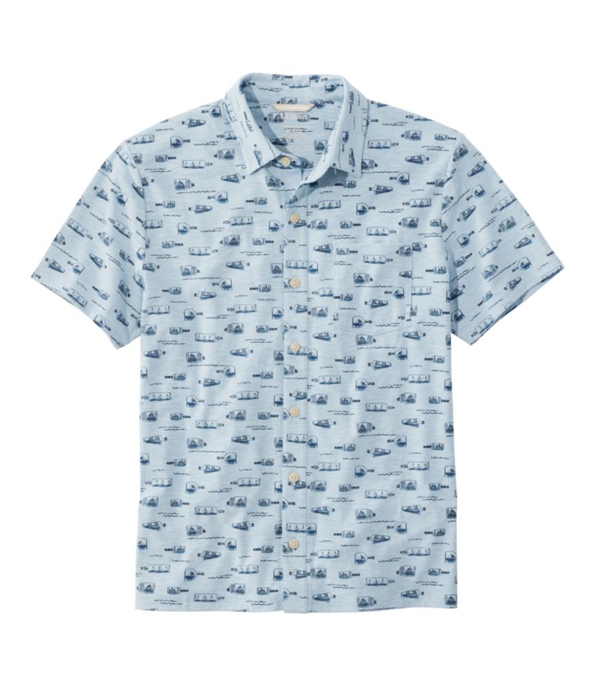 Men's Lakewashed Performance Shirts, Button-Front Shirt, Short-Sleeve, Print