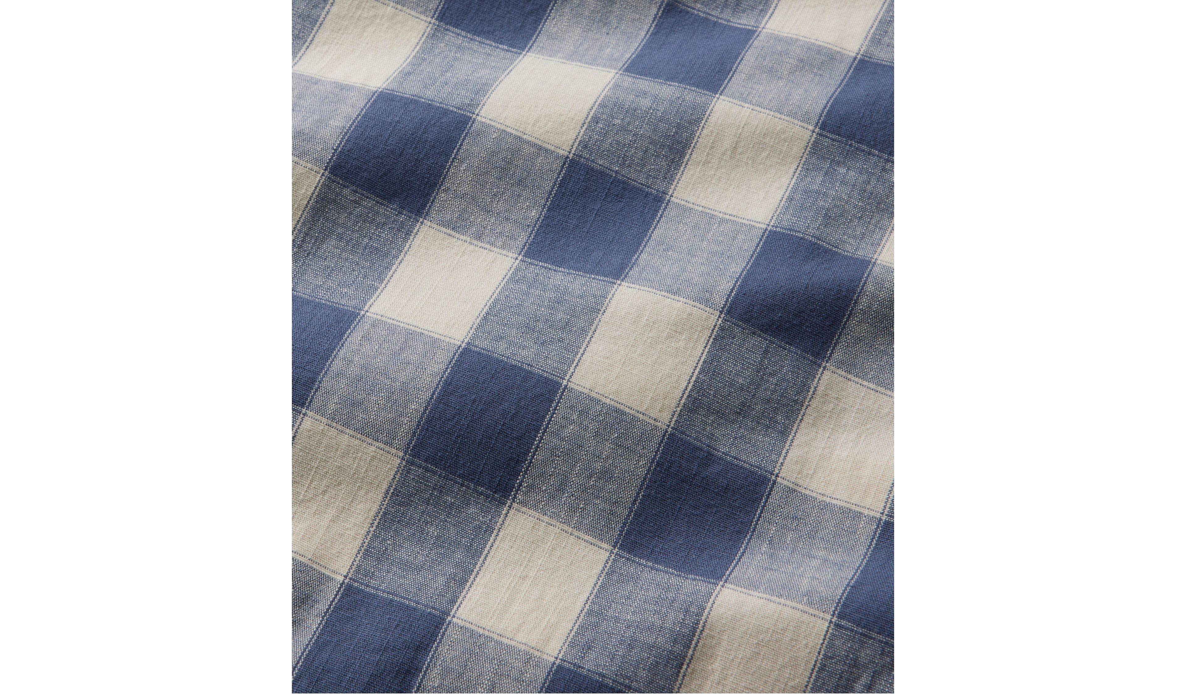 Men's Comfort Stretch® Chambray Shirt, Slightly Fitted, Short-Sleeve, Plaid