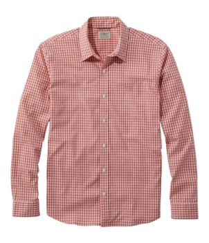 Men's Comfort Stretch Performance Shirt, Long-Sleeve, Slightly Fitted Untucked Fit, Plaid