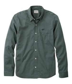 Men's Comfort Stretch Performance Shirt, Long-Sleeve, Slightly Fitted Untucked Fit, Plaid