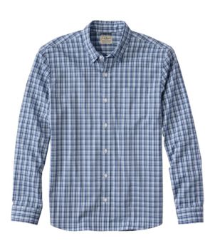 Men's Comfort Stretch Performance Shirt, Long-Sleeve, Slightly Fitted Untucked Fit, Plaid