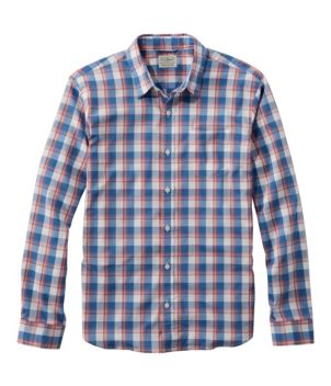 Men's Comfort Stretch Performance® Shirt, Long-Sleeve, Slightly Fitted Untucked Fit, Plaid