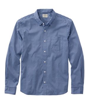 Men's Comfort Stretch Performance Shirt, Long-Sleeve, Slightly Fitted Untucked Fit, Plaid