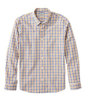 Men's Comfort Stretch Performance® Shirt, Long-Sleeve, Slightly Fitted Untucked Fit, Plaid