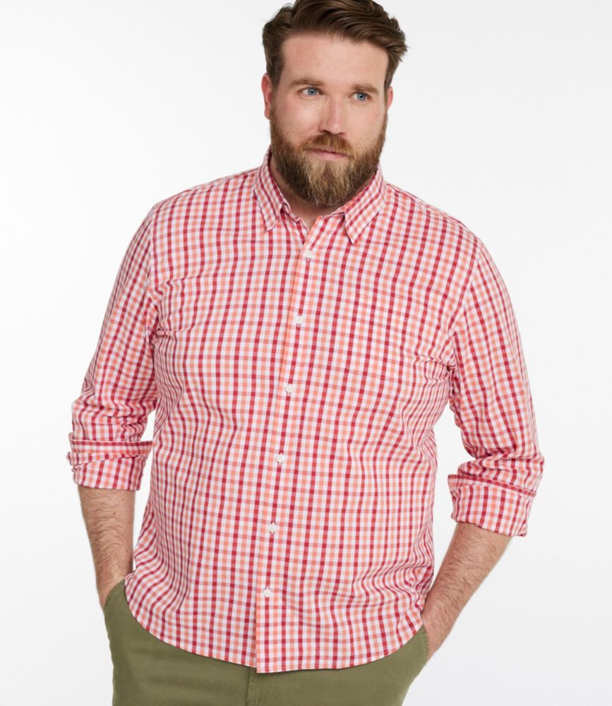 Men's Comfort Stretch Performance® Shirt, Long-Sleeve, Slightly Fitted Untucked Fit, Plaid