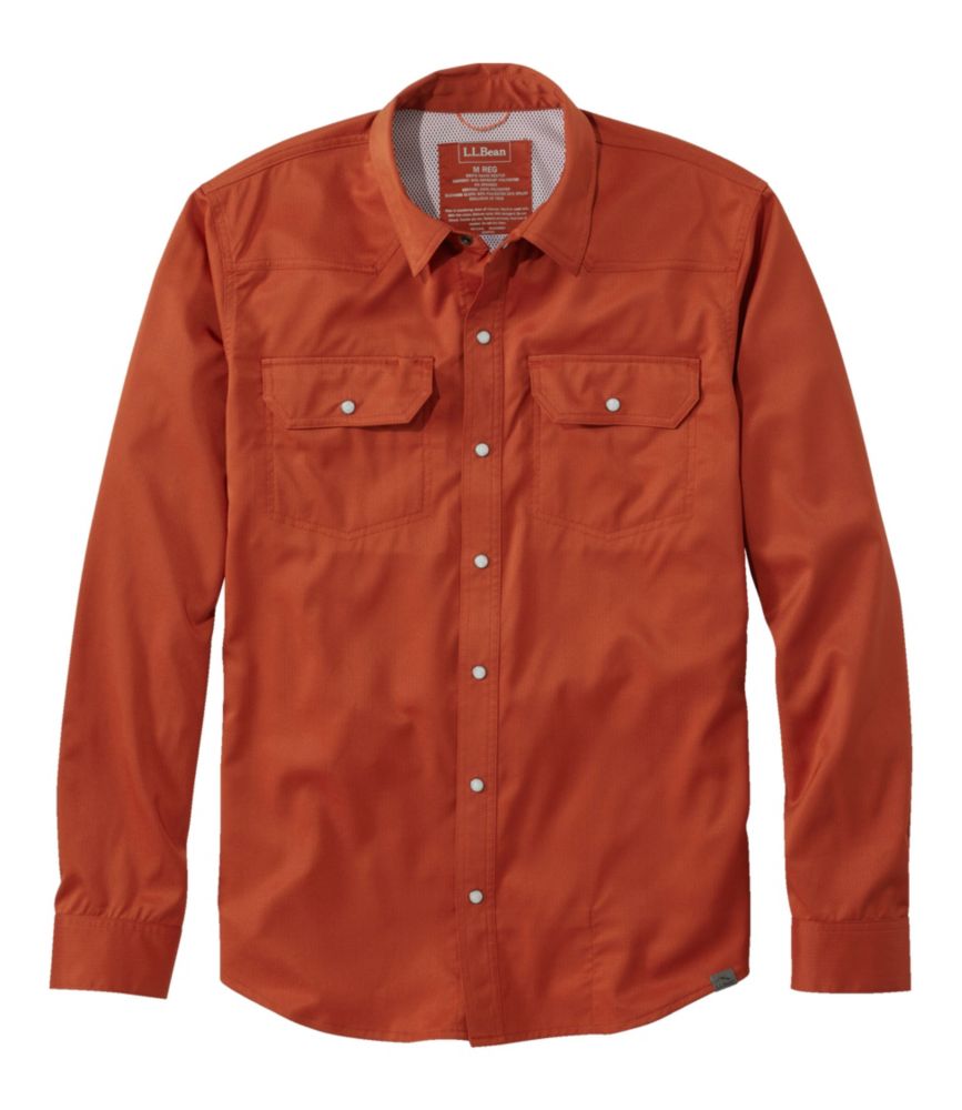 Men's West Branch Fishing Shirt, Long-Sleeve, Adobe Red, small image number 1