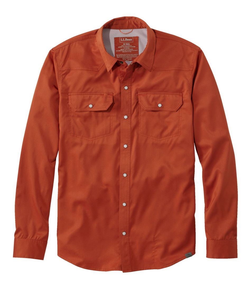 Men's West Branch Fishing Shirt, Long-Sleeve Adobe Red Extra Large, Polyester Synthetic | L.L.Bean