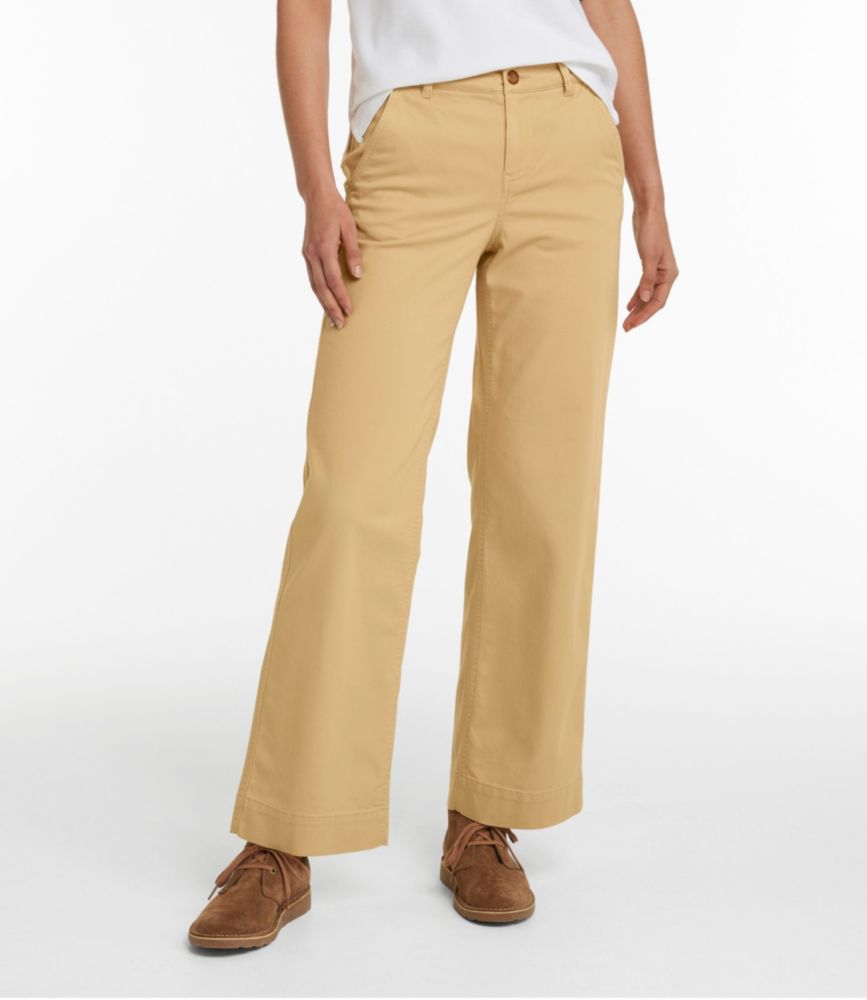 Women's Comfort Stretch Pants, Mid-Rise Wide-Leg Chino, Flag Blue, small image number 2