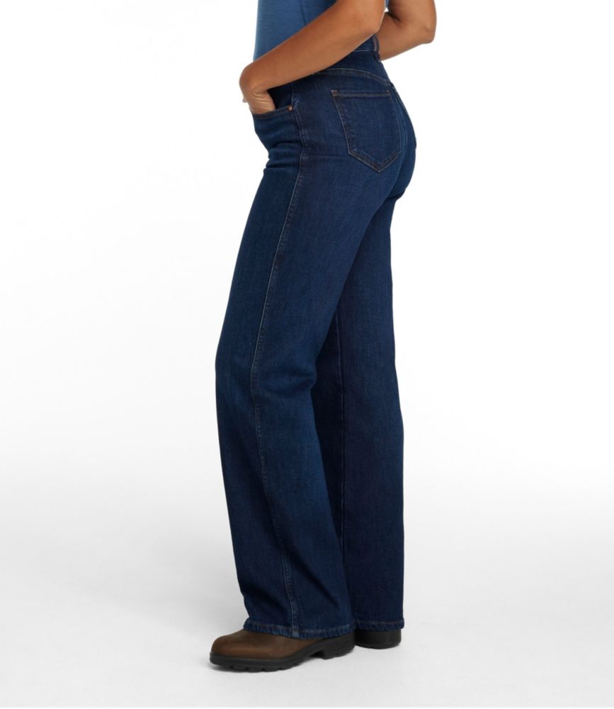 Women's L.L.Bean Everyday Stretch Jeans, High-Rise Relaxed Wide-Leg