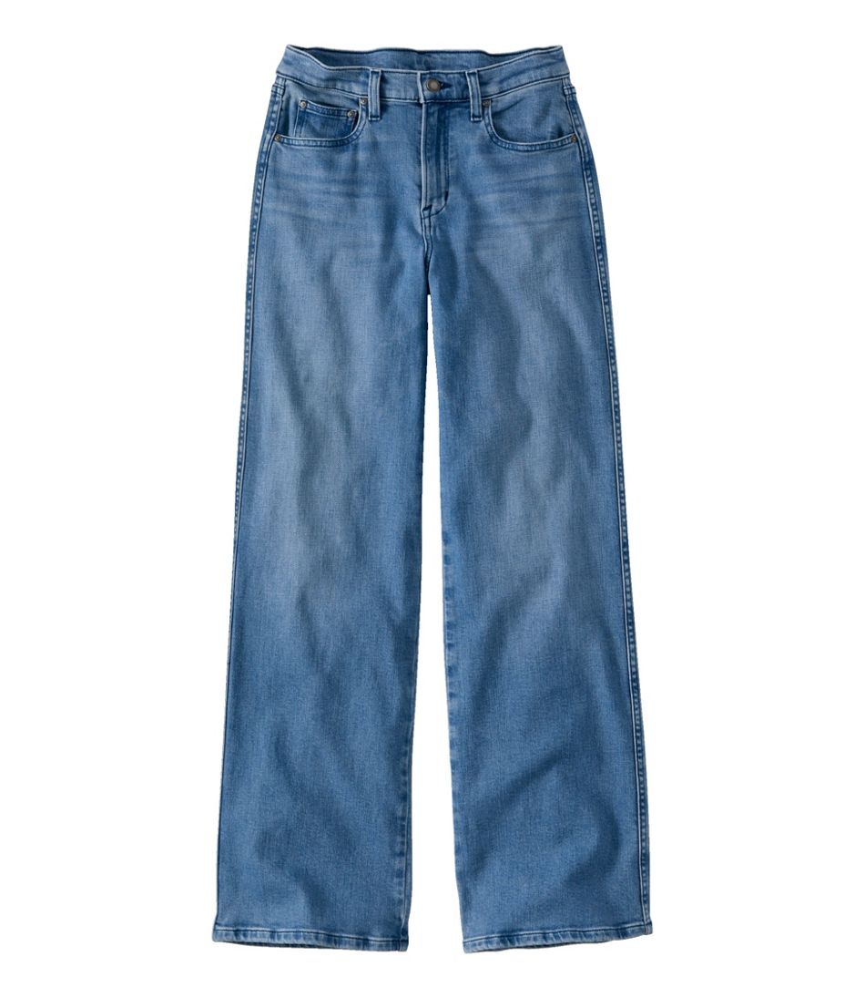 Women's L.L.Bean Everyday Stretch Jeans, High-Rise Relaxed Wide-Leg ...