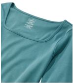 Women's Pima Cotton Tee, Soft Squareneck Elbow-Sleeve