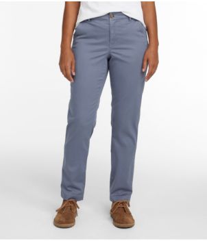 Women's Lakewashed Pull-On Chinos, Mid-Rise Chambray Ankle Pants