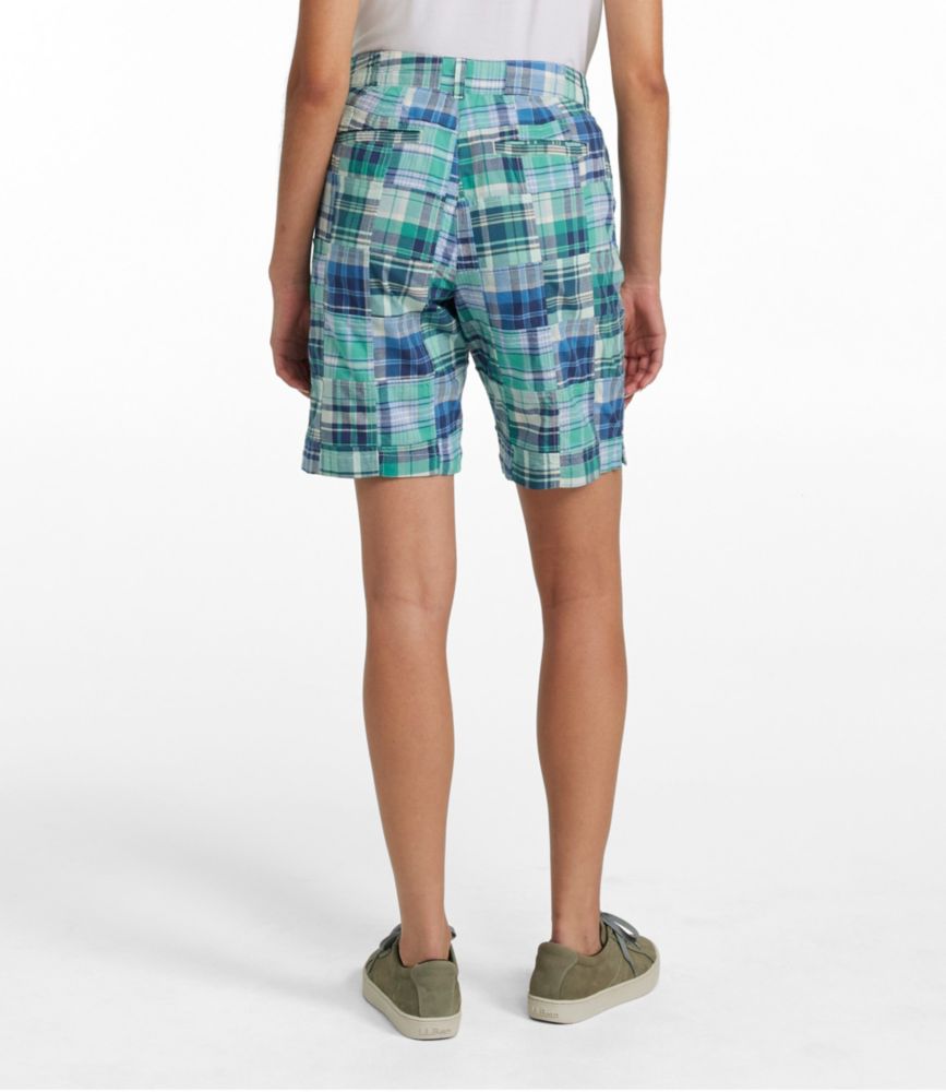 Women's Comfort Stretch Shorts, Patchwork Bermudas 9", Aqua Sea Patchwork, small image number 3