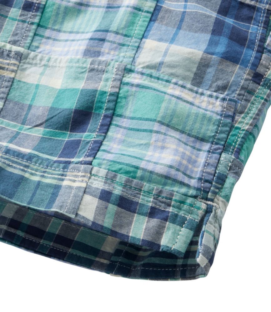 Women's Comfort Stretch Shorts, Patchwork Bermudas 9", Aqua Sea Patchwork, small image number 5