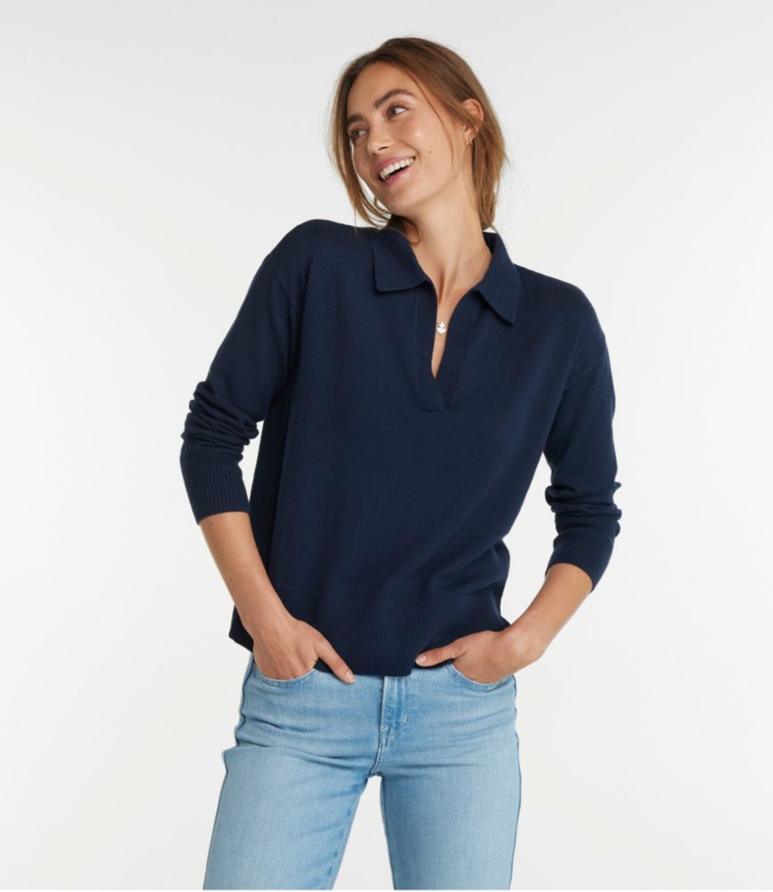 Women s Cotton Cashmere Sweater Polo Sweaters at L.L.Bean