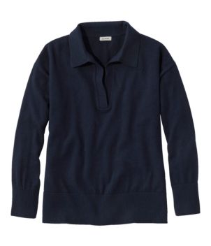 Women's Cotton/Cashmere Sweater, Polo