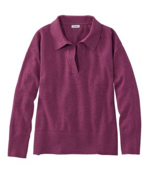 Women's Cotton/Cashmere Sweater, Polo