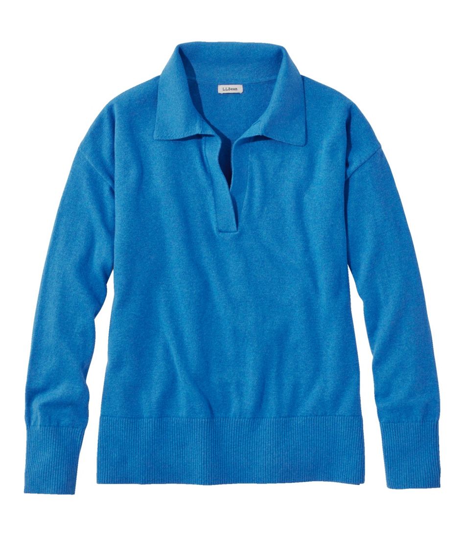 Women's Cotton/Cashmere Sweater, Polo