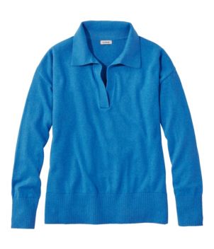 Women's Cotton/Cashmere Sweater, Polo