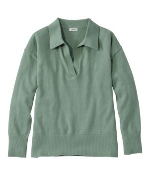 Women's Cotton/Cashmere Sweater, Polo