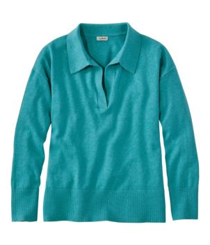 Women's Cotton/Cashmere Sweater, Polo