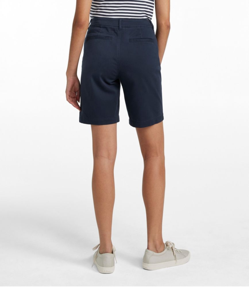 Women's Comfort Stretch Shorts, Chino Bermudas 9", Classic Navy, small image number 3