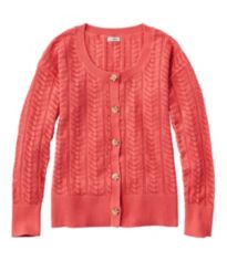 Women's Signature Cotton Fisherman Sweater, Short Cardigan Fair Isle