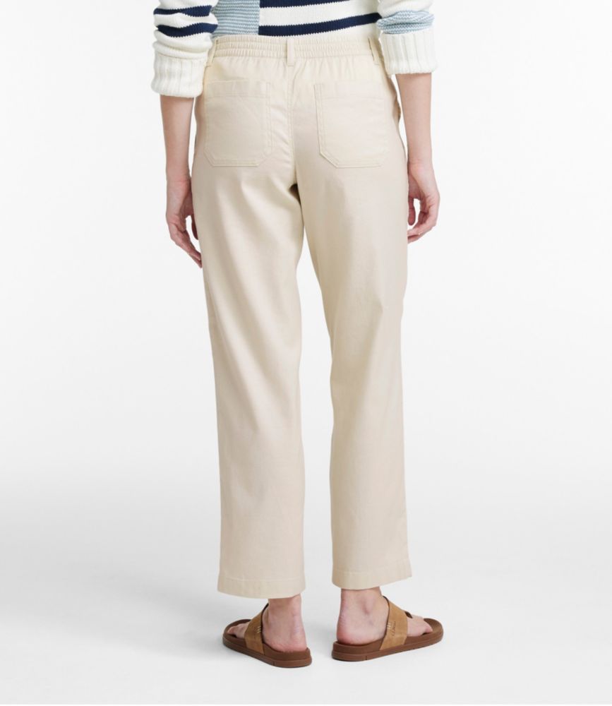Women's Comfort Stretch Cotton/Linen Pants, High-Rise Ankle, Deep Olive, small image number 3