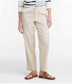 Women's Comfort Stretch Cotton/Linen Pants, High-Rise Ankle