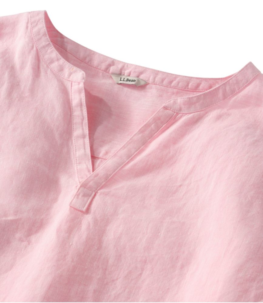Women's Premium Washable Linen Shirt, Splitneck, Shell Pink, small image number 4