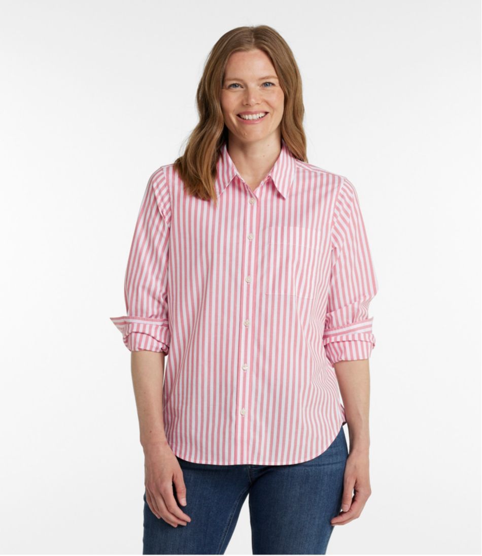Womens Oxford Shirt: Stretch Long Sleeve Shirt