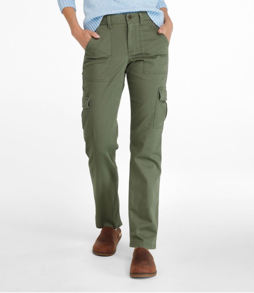 Women's Comfort Stretch Pants, Mid-Rise Straight-Leg Cargo, Barley, small image number 2