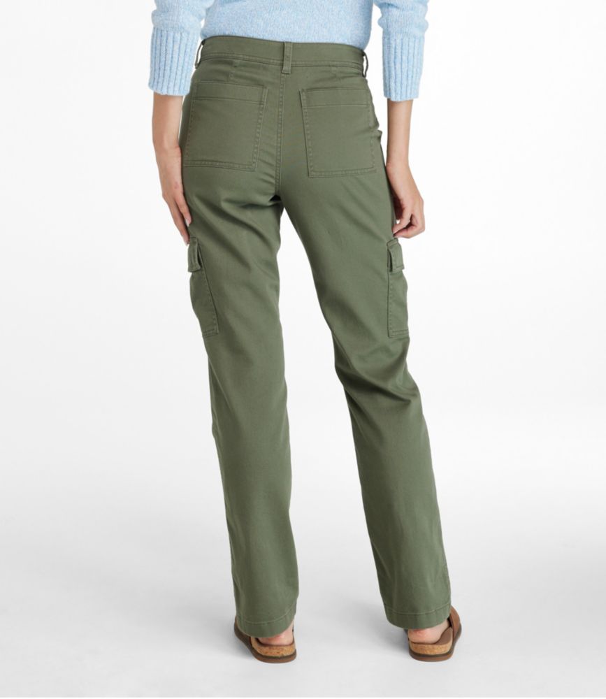 Women's Comfort Stretch Pants, Mid-Rise Straight-Leg Cargo, Carbon Navy, small image number 3