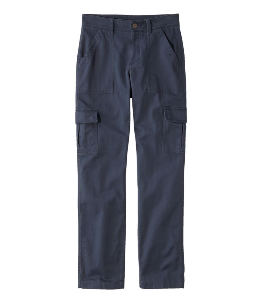 Women's Comfort Stretch Pants, Mid-Rise Straight-Leg Cargo, Carbon Navy, small image number 1