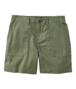 Women's Comfort Stretch Cotton/Linen Shorts, High-Rise 7"