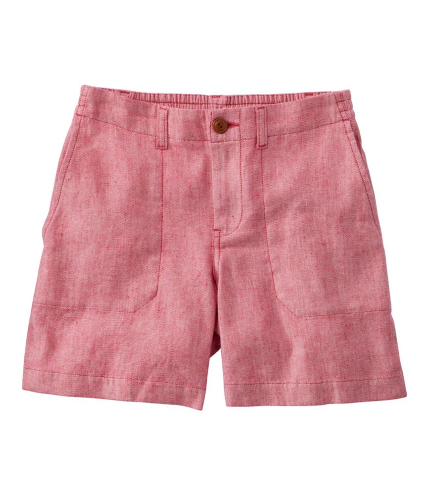 Women's Comfort Stretch Cotton/Linen Shorts, High-Rise 7"