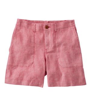 Women's Comfort Stretch Cotton/Linen Shorts, High-Rise 7", New