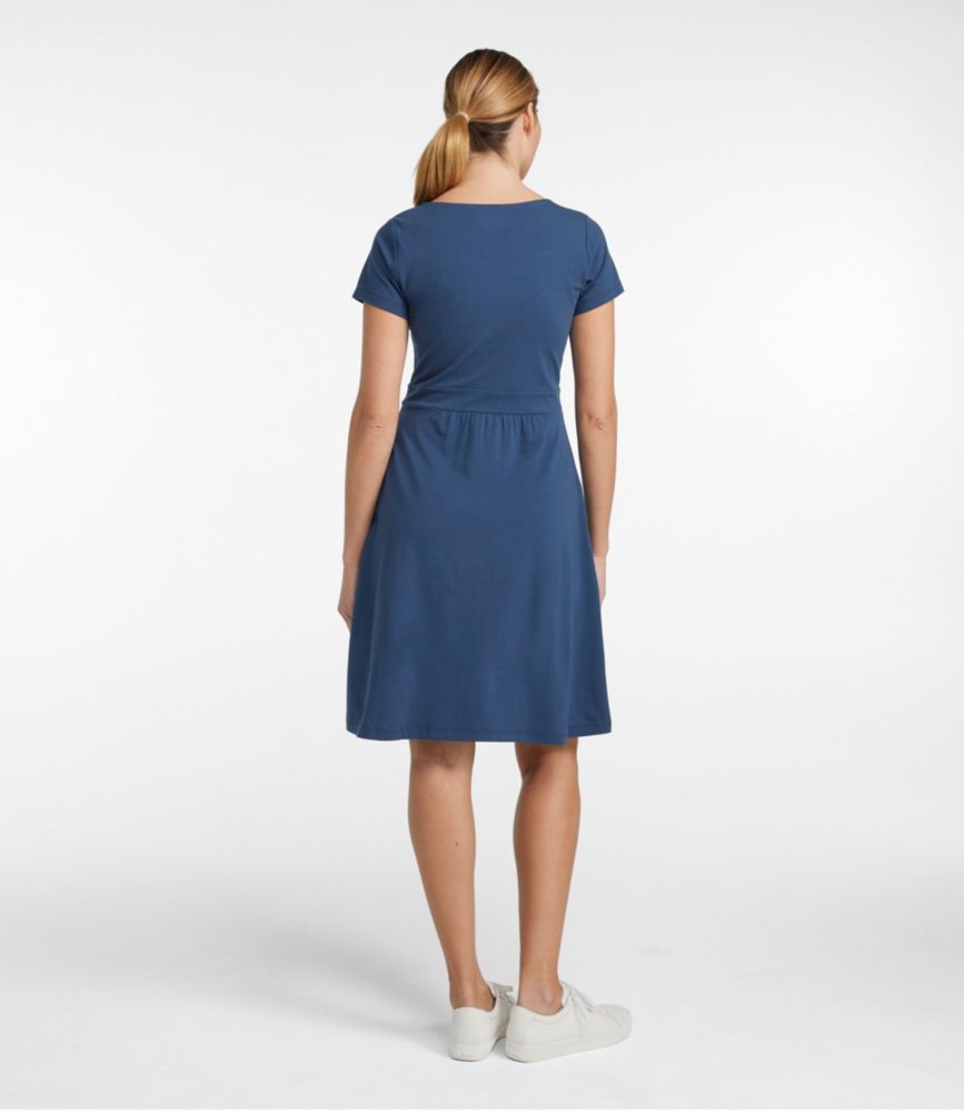 Women's Easy Cotton Fit-and-Flare Dress, Mariner Blue, small image number 3