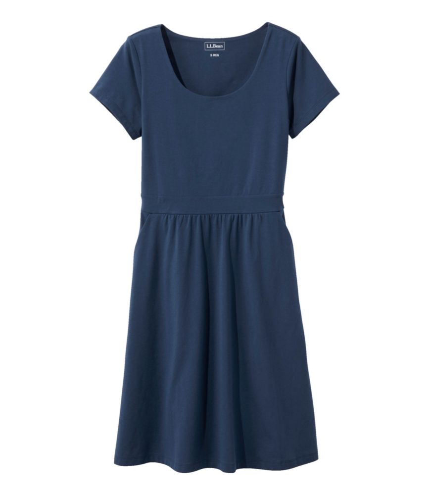 Women's Easy Cotton Fit-and-Flare Dress, Mariner Blue, small image number 1