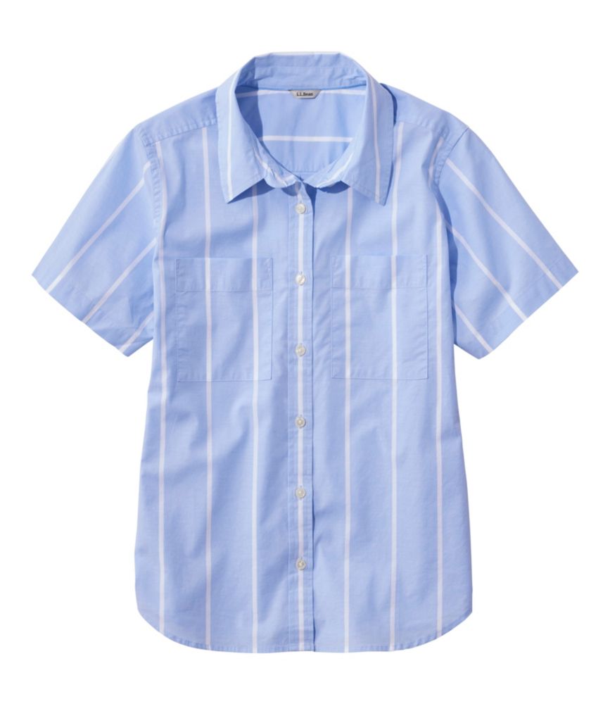 Women's Essential Cotton Poplin Shirt, Short-Sleeve