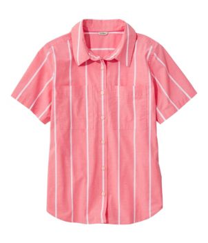 Women's Essential Cotton Poplin Shirt, Short-Sleeve