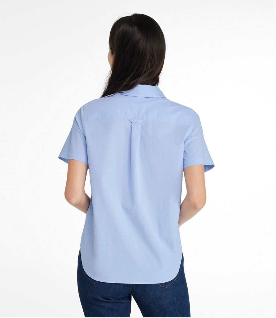 Vetinee Women's Casual Color Block Cotton Button Down Shirt Short Slee