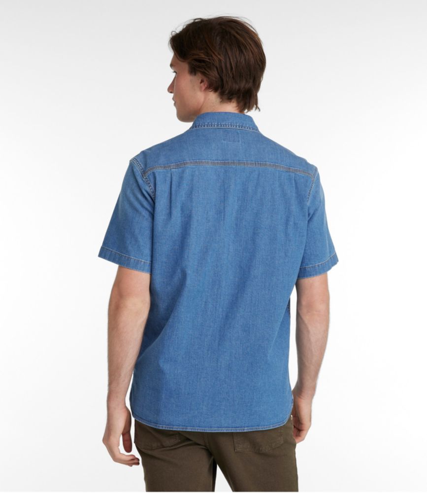 Men's BeanFlex® Denim Shirt, Short-Sleeve, Traditional Untucked Fit