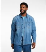 Men's BeanFlex Denim Shirt, Slightly Fitted Untucked Fit, Long-Sleeve