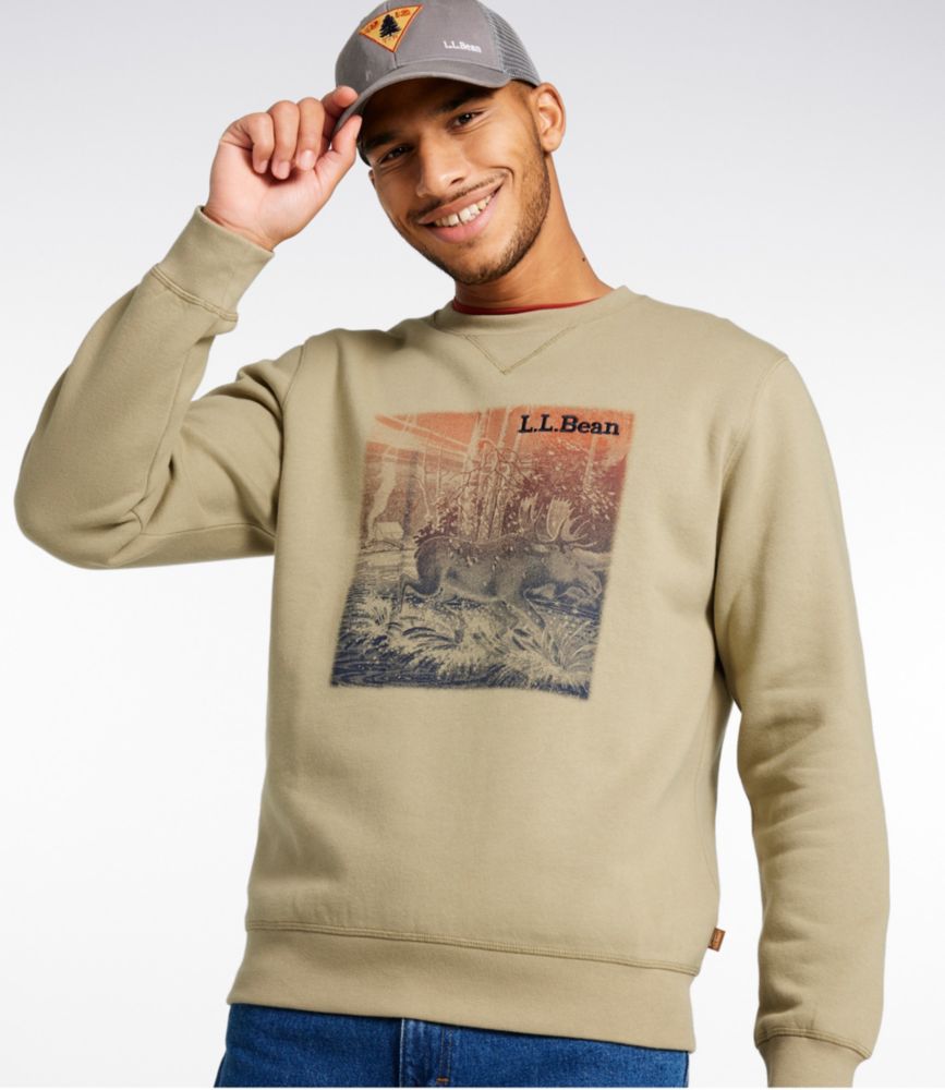 Men's Katahdin Iron Works® Sweatshirt, Crewneck, Graphic, Cadet Blue L.L.Bean Landscape, small image number 2