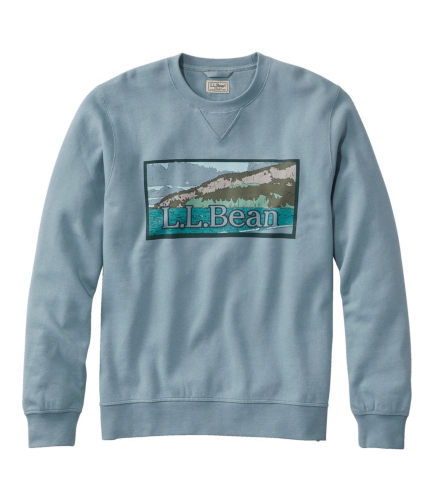 Men's Katahdin Iron Works® Sweatshirt, Crewneck, Graphic, Cadet Blue L.L.Bean Landscape, small image number 1