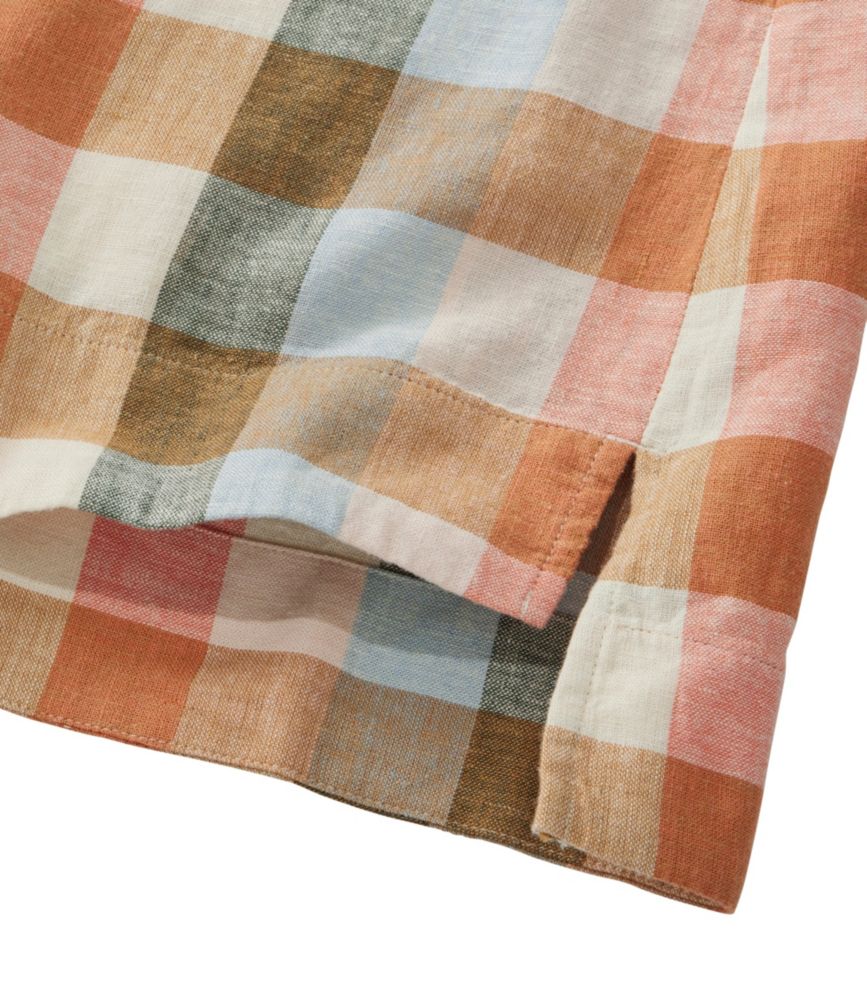 Women's Signature Linen-Blend Splitneck Shirt, Short-Sleeve, Barley Stripe, small image number 5