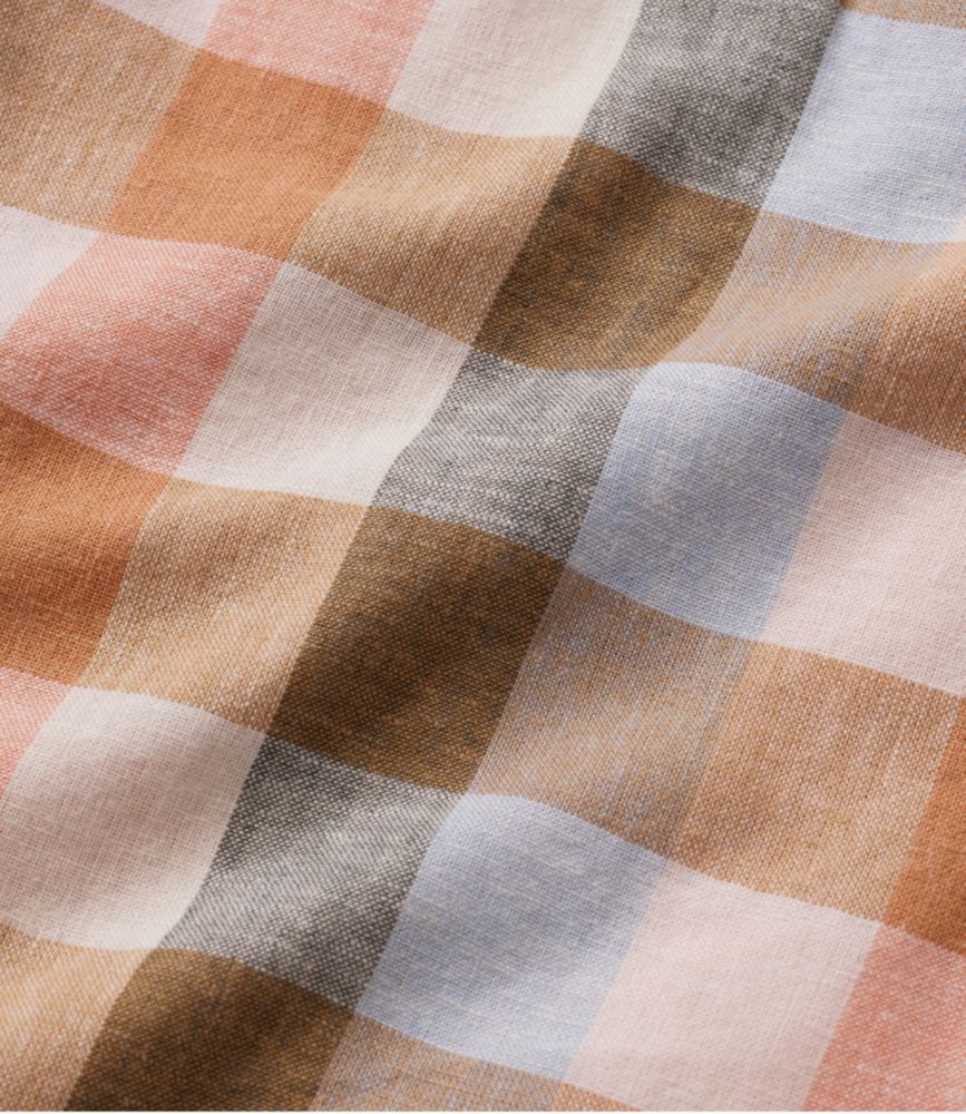 Women's Signature Linen-Blend Splitneck Shirt, Short-Sleeve, Barley Stripe, small image number 6