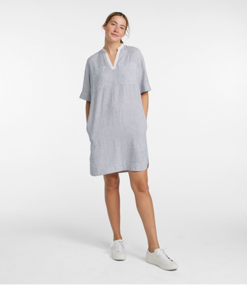 Women's Signature Linen-Blend Dress, Indigo Ink/Sailcloth, small image number 2